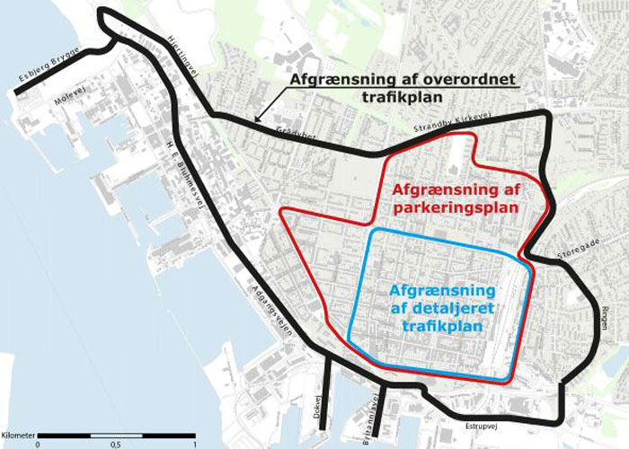 Tre niveauer for trafikplanlægning i Esbjerg.